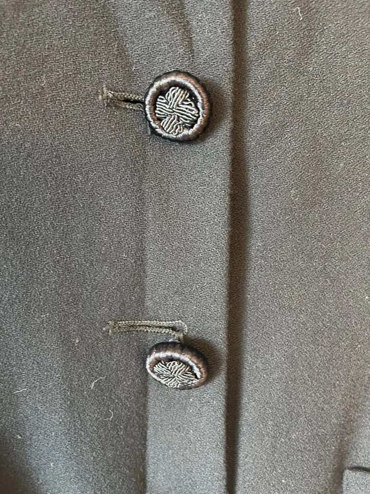 Kasper for A.S.L. Petite Navy Blue Button Front Long Blazer Coat - Image 4 of 4