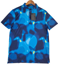 NWT G/FORE Performance Bokeh Blur Tech Jersey Polo Shirt Men's Small Blue 130