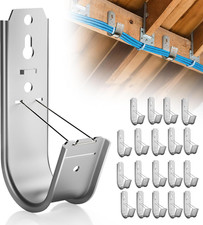 20 Pack J Cable Hook with Retainer Clip, 2-Inch Heavy Duty Wall Mount J-Hooks,J-