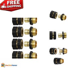 Male and Female Quick Connector Set for 3/4 Inch Garden Hoses 4 Count