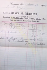 1904 Iowa Lumber Billhead – Cement & Building Supplies Receipt Antique Paper