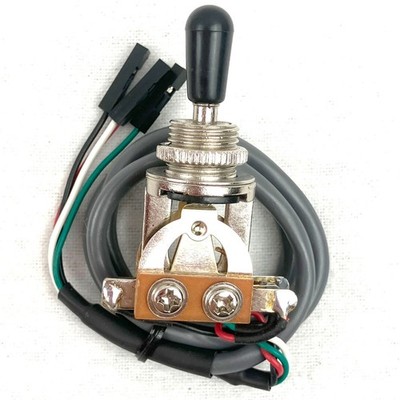   Chrome / Nickel 3 Way Toggle Switch Guitar Pre-Wired for EMG Solderless 6'' 17''