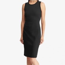 Lauren Ralph Lauren Sz XL Sheath Dress Velvet Trim Knee Length Charcoal Black