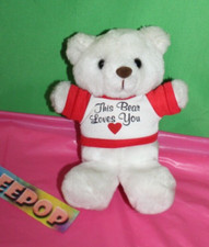 Vintage This Bear Loves You Russ Berrie Teddy Bear Stuffed Animal