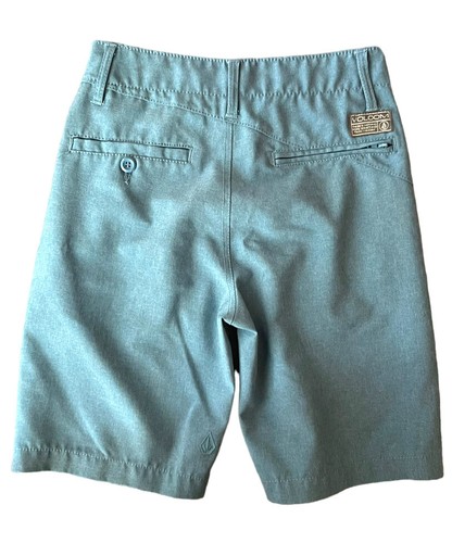 Boy's Youth 24/10 Volcom Surf & Turf 4 Way Stretch Swim Board Shorts Teal Blue - Picture 2 of 7
