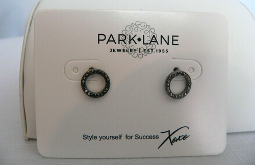 Park Lane "ROO" Pierced Earrings HEMATITE ONLY w/ Austrian Crystals Reg. $37 - Picture 2 of 4