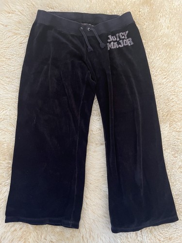 Juicy Couture YTK “JUICY MAJOR” tracksuit Terry Cloth Pants Black Size Small - Picture 2 of 16