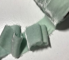 Hand Dyed Seafoam Silk Velvet Ribbon  4 Widths to choose from 