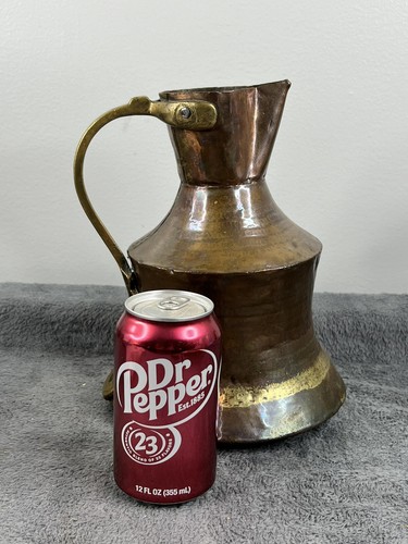 Massive Kupfer Middle Eastern Farm Ewer / Krug Vase handgehämmert Vintage - Bild 9 von 13