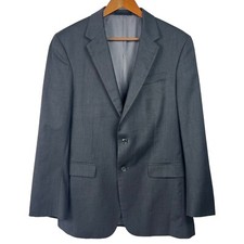 Kenneth Cole Select Mens Blazer Wool Sports Coat Jacket 40R Gray Plaid