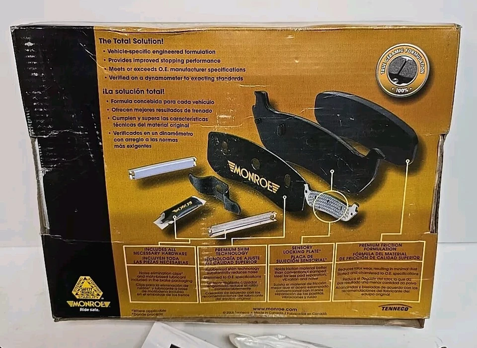 Pastillas de freno delanteras de cerámica Monroe CX787 para Honda Accord + Acura CL, RL, TL, TSX Foto 4 de 4