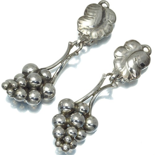 Auth Georg Jensen Earrings Moonlight Grapes 40 925 Sterling Silver - Picture 2 of 5