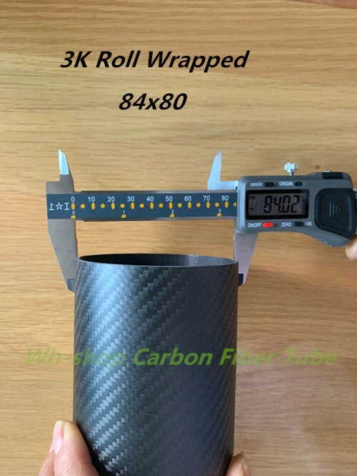3k Carbon Fiber Tube ID 80mm x OD 84mm Length 500mm Roll Wrapped Pipe 84*80 - Image 2 of 4