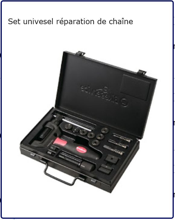 Coffret entretien chaine moto universel pour pas jusqu'au 632