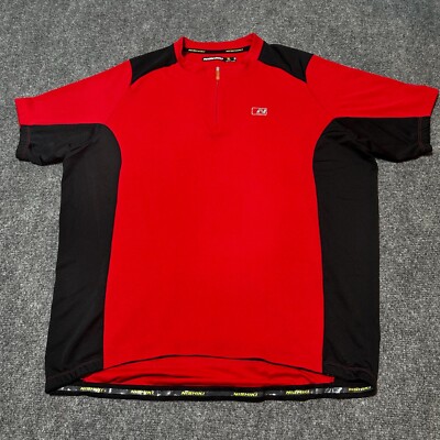 Nishiki Shirt Womens Extra Large Red Black Trim Quarter Zip