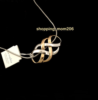 Lia Sophia ''Overlap'' Gold & Silver Tones Slide w/FREE Chain