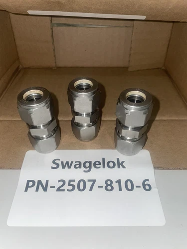 3each- Swagelok 2507-810-6, Super Duplex Union, 1/2" OD Unused Surplus