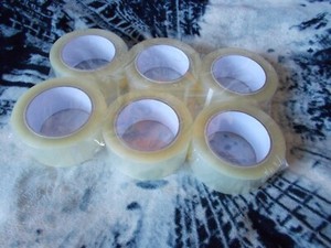 6 Brand-New Rolls of Clear-Plastic-Duct-Tape: