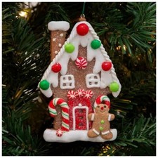 Frosted Gingerbread Christmas Ornament 4.79"