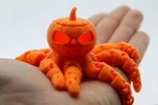 Fidget Toy Jack-O-Lantern Octopus | Removable top!