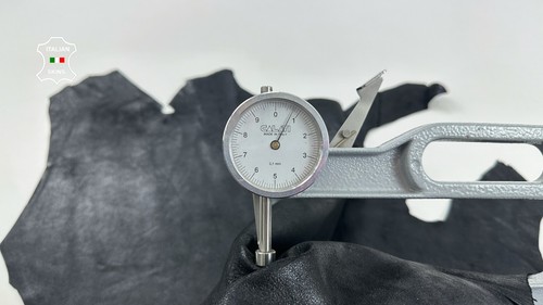 BLACK ANTIQUED NUBUCK Italian Goatskin leather skin skins hide 4sqf 0.8mm #C3425 - Picture 5 of 7