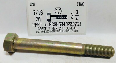 Aazon.co: Hex Head Bolt 7/16- 20 x 3-1/2 Long 5 Bolts Grade 8