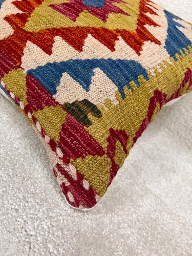 Fundas de cojín Afghan Kilim 100 % lana hechas a mano - multicolor - Imagen 70 de 91