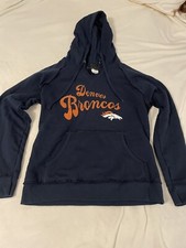 Denver Broncos NFL Team Apparel Women  s Hooded Sweatshirt Medium Blue