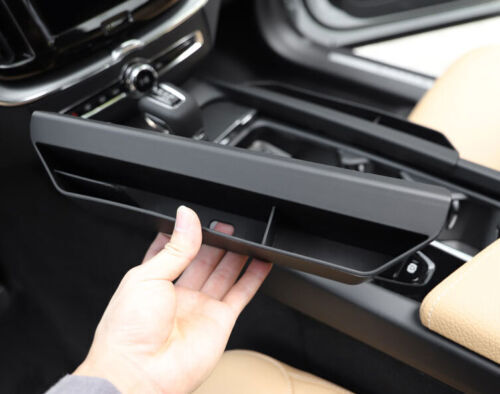 Para Volvo XC60 2018-2025 Consola Negra Cambio de Marchas Lateral Caja de Almacenamiento Cubierta Borde 2x - Imagen 7 de 8