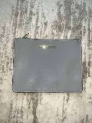 ANNE KLEIN Clutch Purse Silver Heathered Gray With Polka Dot Interior nwot  ❤️tb