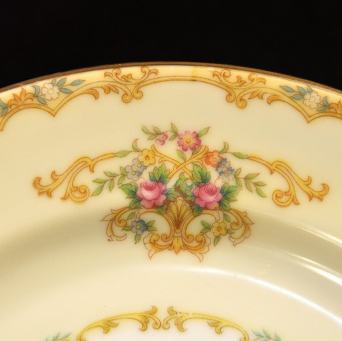 Noritake Akazie 4 Speiseteller 9 7/8" gelb rosa grün Blumen mit Gold 1933-1953 - Bild 8 von 13