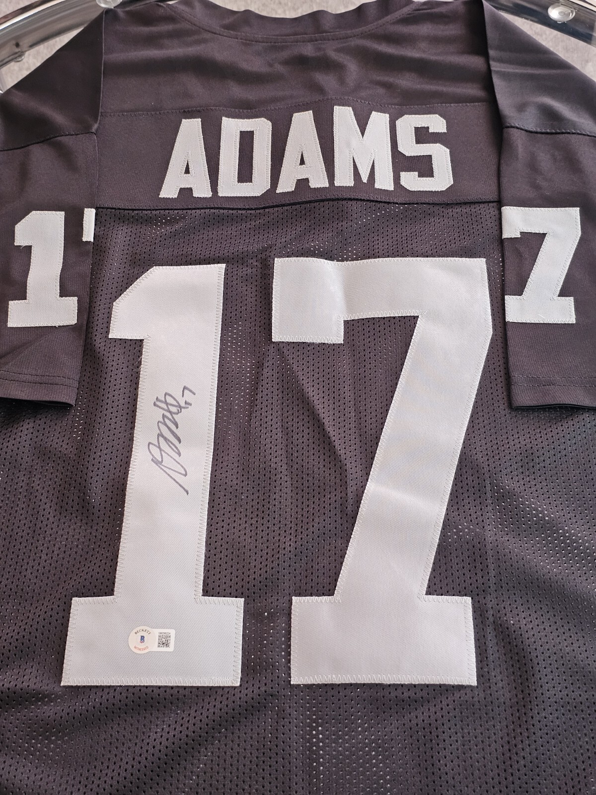 Davante Adams Autographed Signed Los Angeles Raiders / Jersey Beckett Sticker Black Custom Jersey 