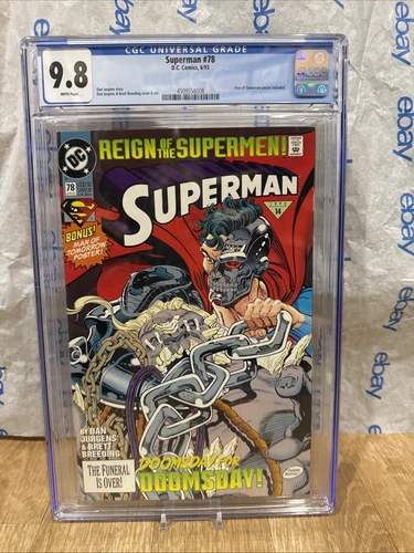 Superman #78, DC Comics, Jurgens/Breeding, CGC 9.8 Near Mint/MINT Graded Comic