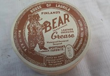 vintage House Of Laurila Finland’s Bear grease empty tin 6 Oz. good graphics