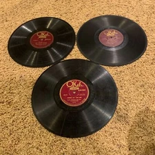 78 RPM Record Lot of 3 Earl Johnson Country Hillbilly Okehs Rare Shellac Vintage