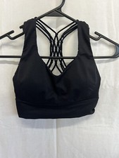 Pro-fit seamless sports bra Small Black crisscross back