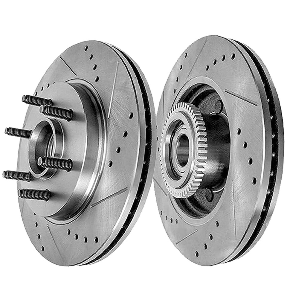 RWD 6-LUG Front Rear DRILLED Rotor for 2004-2008 Ford F-150 Lobo ...