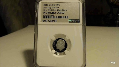2019 S First.999 Fine Silver Dime, FIRST DAY OF ISSUE NGC PF 70 Ultra Cameo - Bild 1 von 2