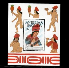 Antigua 1989 - Native American Customs - Souvenir Stamp Sheet Scott #1176 - MNH