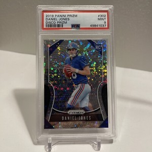 DANIEL JONES 2019 Panini Prizm RC Rookie DISCO SP PSA 9 #302 GIANTS