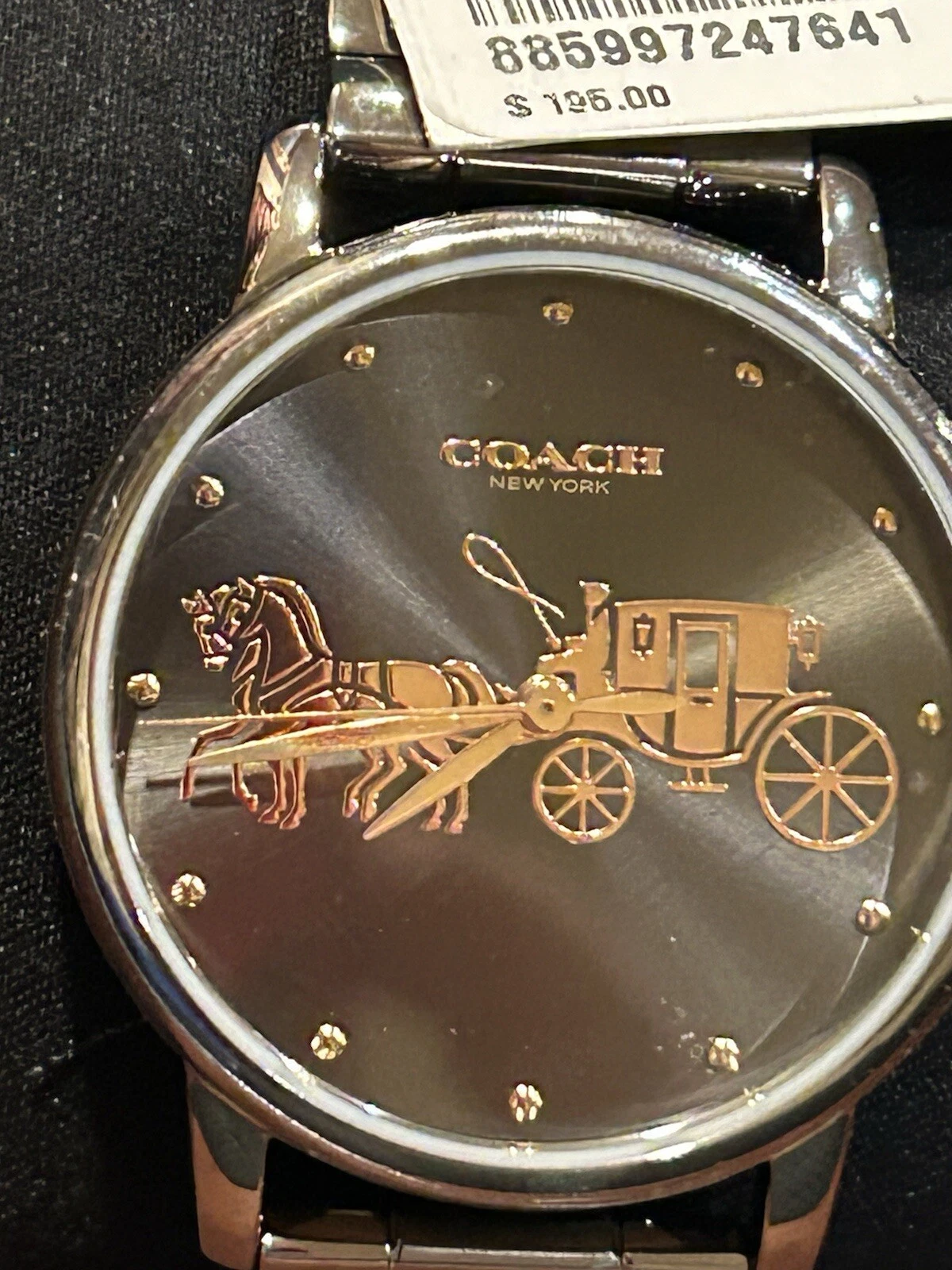 Orologio Nuovo con Etichette 14502924 autentico Coach Quadrante Grigio Grande Bracciale Maglia Acciaio Inox