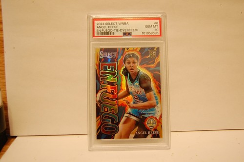 2024-25 WNBA SELECT EN FUEGO TIE DYE PRIZM  17/25 ANGEL REESE ROOKIE PSA GEM 10