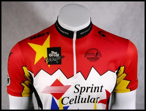 CUSTOM VOMAX SPRINT CELLULAR DOMINO'S CYCLING JERSEY RACE RAGLAN ADULTS MENS M - Picture 2 of 10