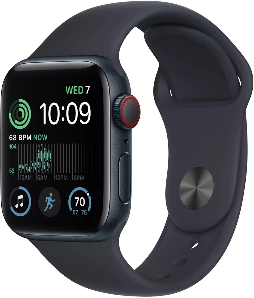 Apple Watch SE 2022 GPS+Cellular Alu 40mm,Black Silicon Band, A2725,NEU Sonstige