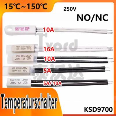 KSD9700 Temperaturschalter 15 ~155  5A~16A Thermostat Thermoschutzschalter NO/NC