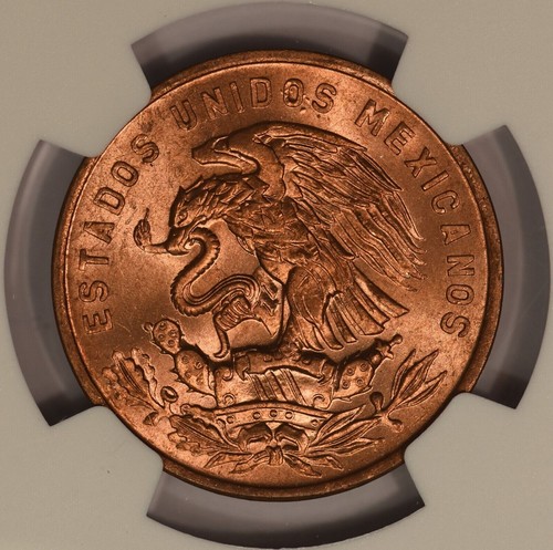 MEXICO 20 CENTAVOS COIN 1965 NGC MS66 RD - Picture 2 of 3
