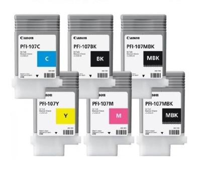 6 Cartouches D’encre Meg@color Pour Canon IPF670/680/685/770 - Jeu Complet PFI-107