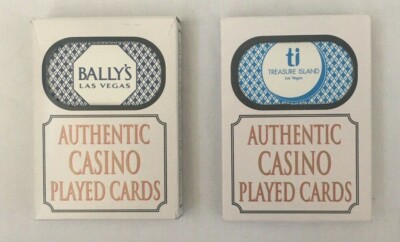 Two Las Vegas 52 Card Decks of Ballys n Treasure Island Casinos Poker Black Jack