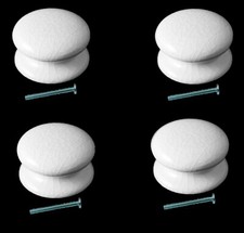 Packs Of White Crackle Ceramic Porcelain Victorian Drawer Door Knobs + Bolts