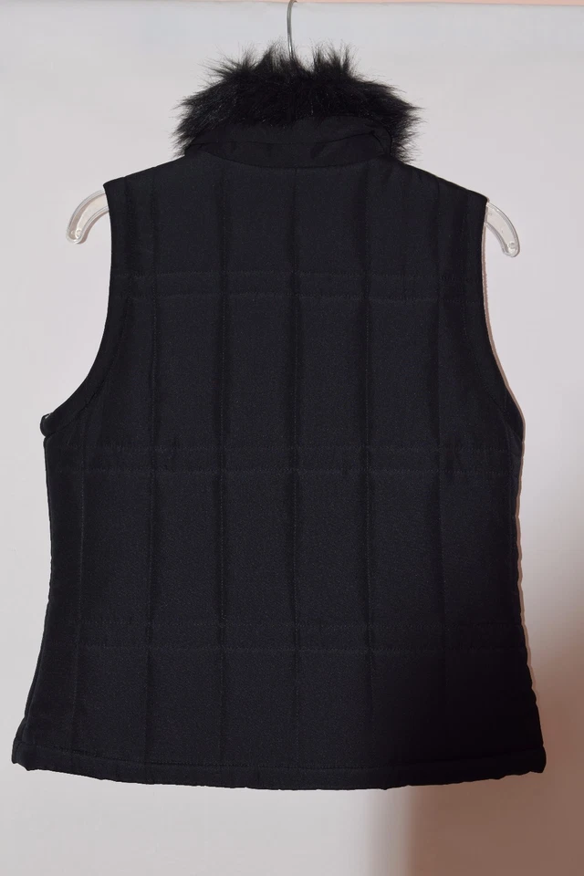 冬季衬垫黑色大衣式背心 — 第 4/4 张图片
